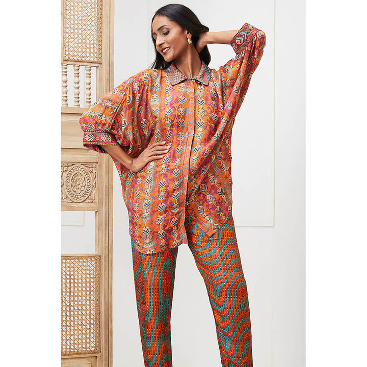 Soup by Sougat Paul Adah Orange Printed Co-Ord (Set of 2)