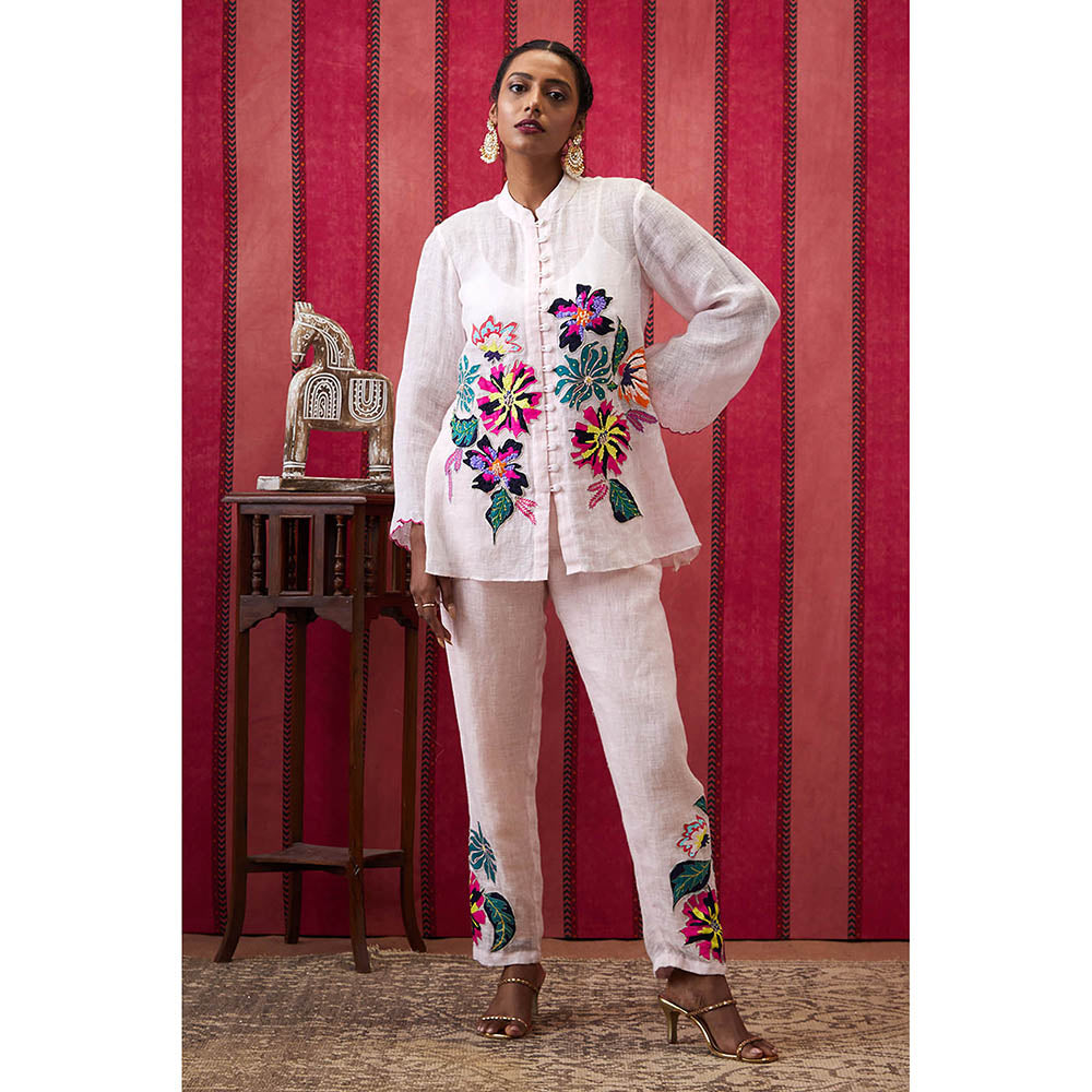 Soup by Sougat Paul Zinnia White Floral Co-Ord (Set of 2)