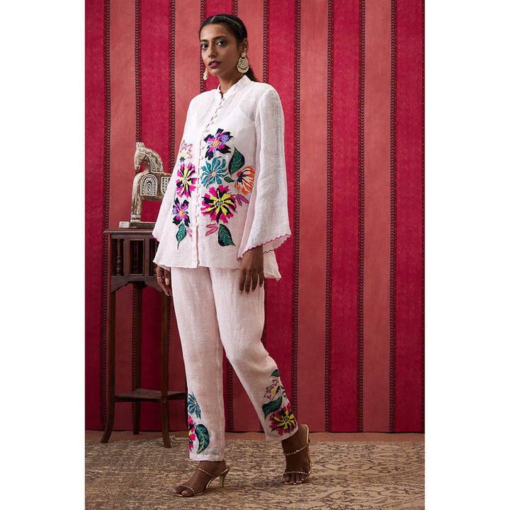 Soup by Sougat Paul Zinnia White Floral Co-Ord (Set of 2)