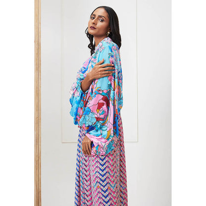 Soup by Sougat Paul Zaynab Blue Floral Co-Ord (Set of 2)