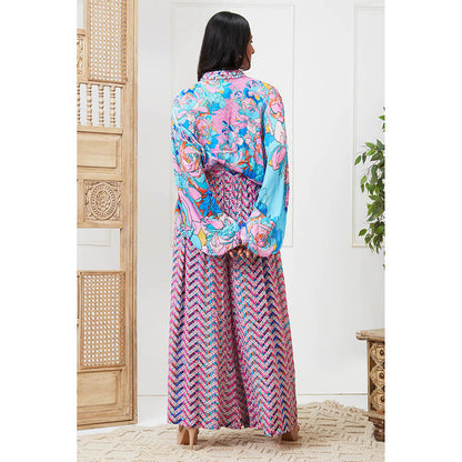 Soup by Sougat Paul Zaynab Blue Floral Co-Ord (Set of 2)