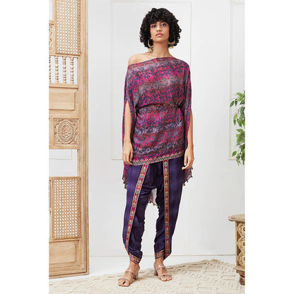 Soup by Sougat Paul Adah Purple Printed Kurta with Dhoti (Set of 2)