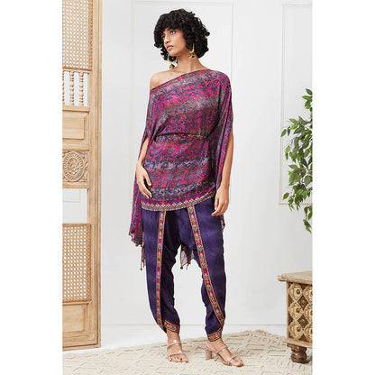 Soup by Sougat Paul Adah Purple Printed Kurta with Dhoti (Set of 2)