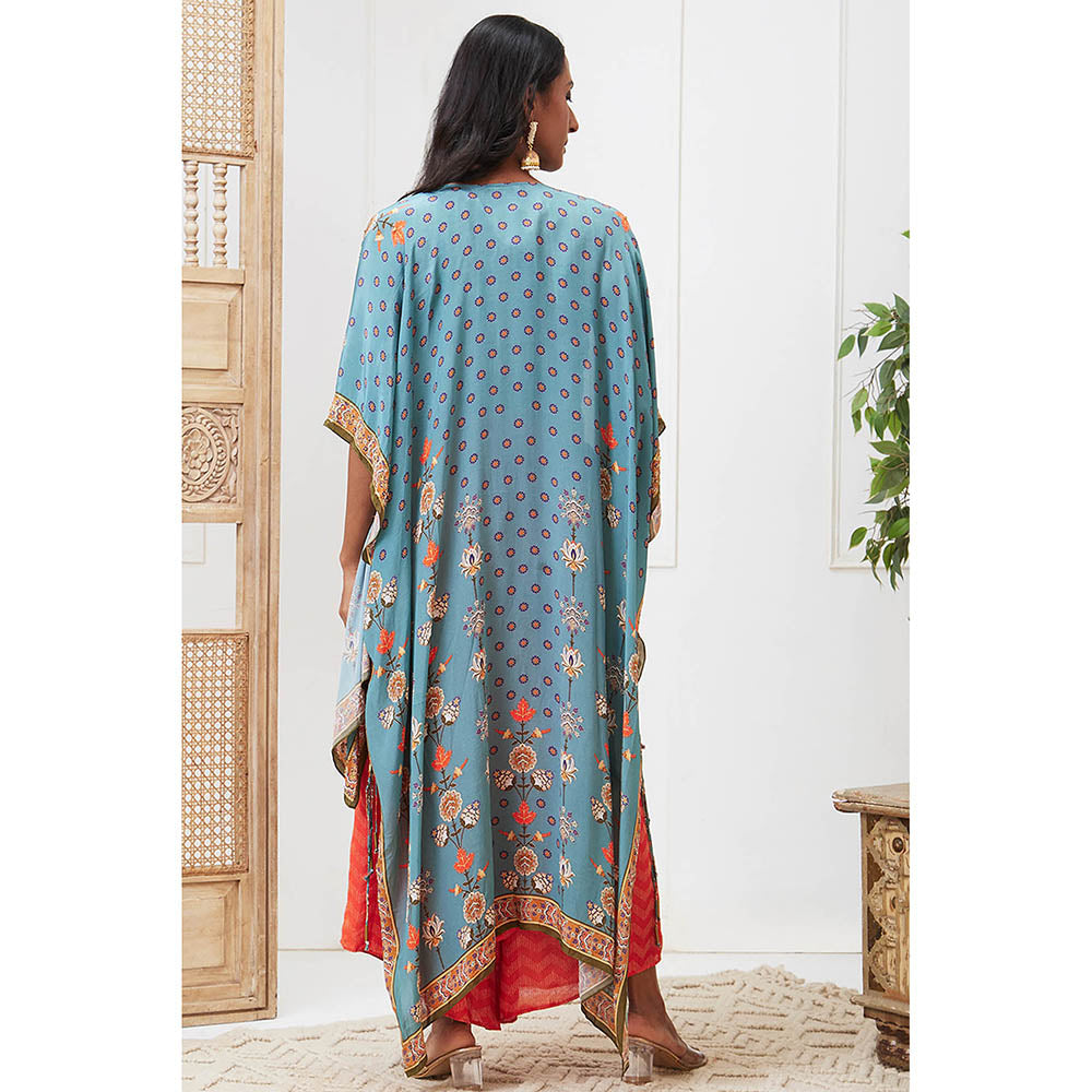 Soup by Sougat Paul Tabriz Multi-Color Floral Crop Top with Palazzo and Jacket (Set of 3)