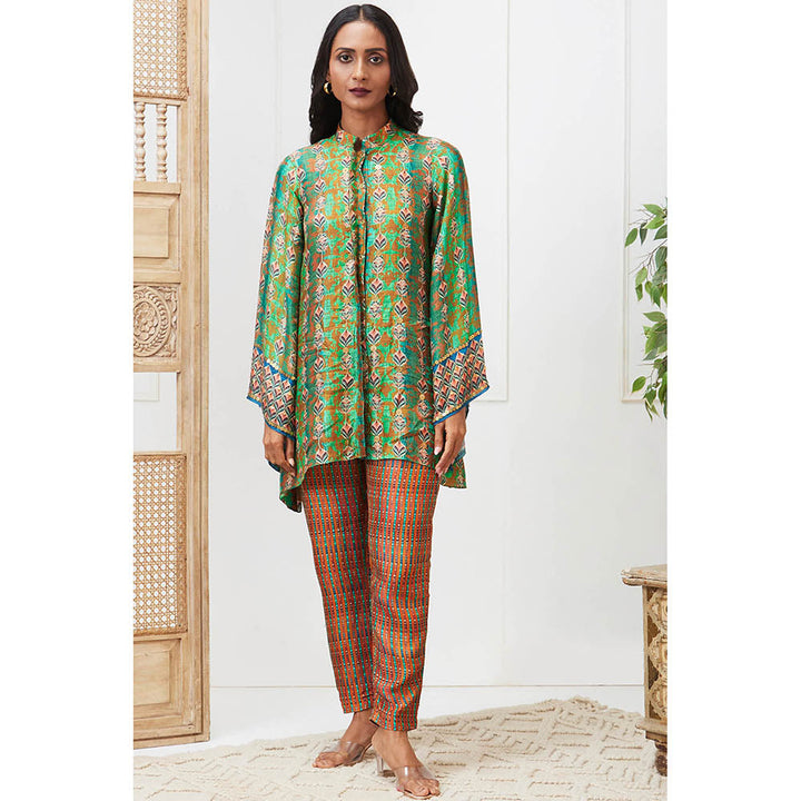 Soup by Sougat Paul Adah Green Floral Kurta with Pant (Set of 2)