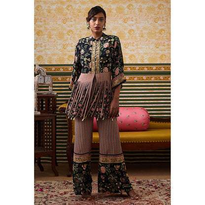 Soup by Sougat Paul Mehr Black Floral Kurta with Pant (Set of 2)
