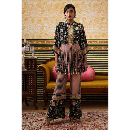 Soup by Sougat Paul Mehr Black Floral Kurta with Pant (Set of 2)