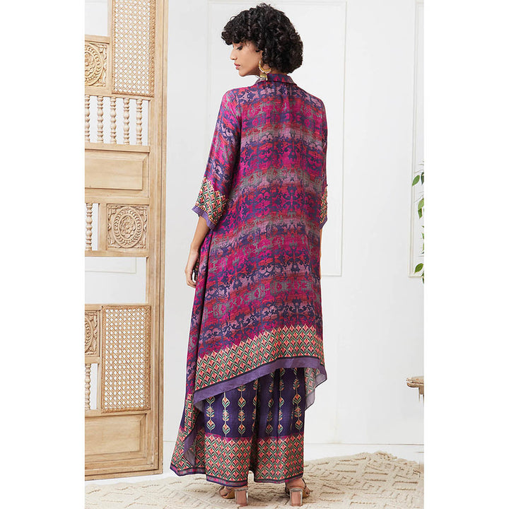 Soup by Sougat Paul Adah Purple Printed Kurta with Palazzo (Set of 2)