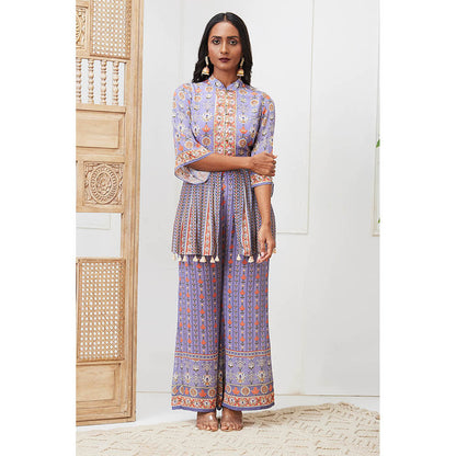 Soup by Sougat Paul Tabriz Lavender Floral Kurta with Palazzo (Set of 2)