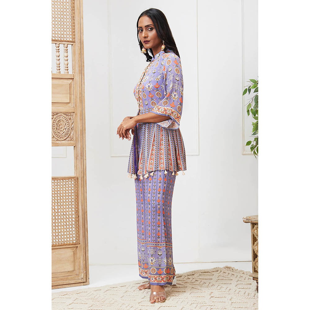 Soup by Sougat Paul Tabriz Lavender Floral Kurta with Palazzo (Set of 2)