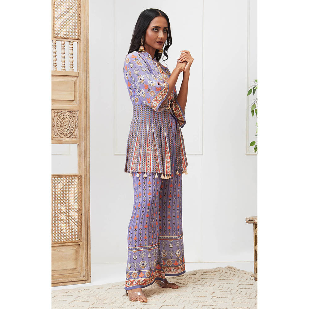Soup by Sougat Paul Tabriz Lavender Floral Kurta with Palazzo (Set of 2)