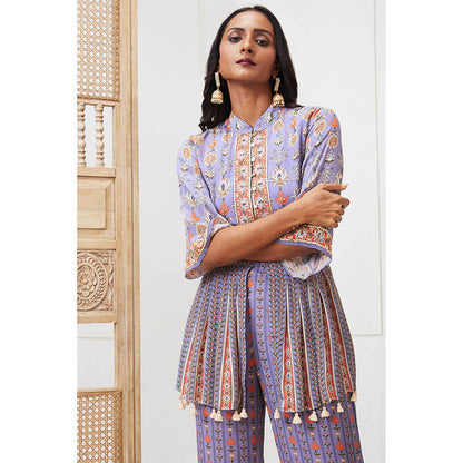 Soup by Sougat Paul Tabriz Lavender Floral Kurta with Palazzo (Set of 2)