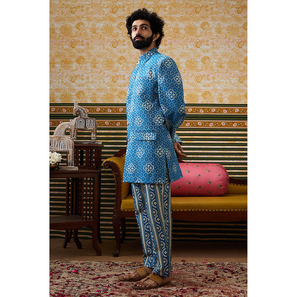 Soup by Sougat Paul Bandhej Printed Bandhgala (Set of 2)