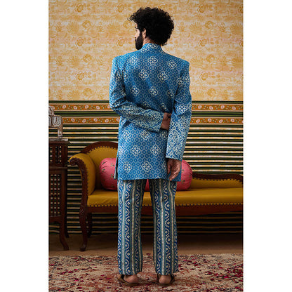 Soup by Sougat Paul Bandhej Printed Bandhgala (Set of 2)