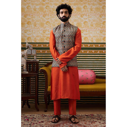 Soup by Sougat Paul Adah Bundi With Kurta (Set of 3)