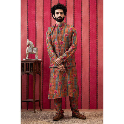 Soup by Sougat Paul Adah Embroidered Bundi with Kurta & Pant (Set of 3)