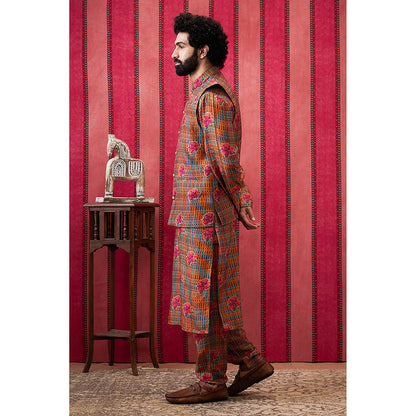 Soup by Sougat Paul Adah Embroidered Bundi with Kurta & Pant (Set of 3)