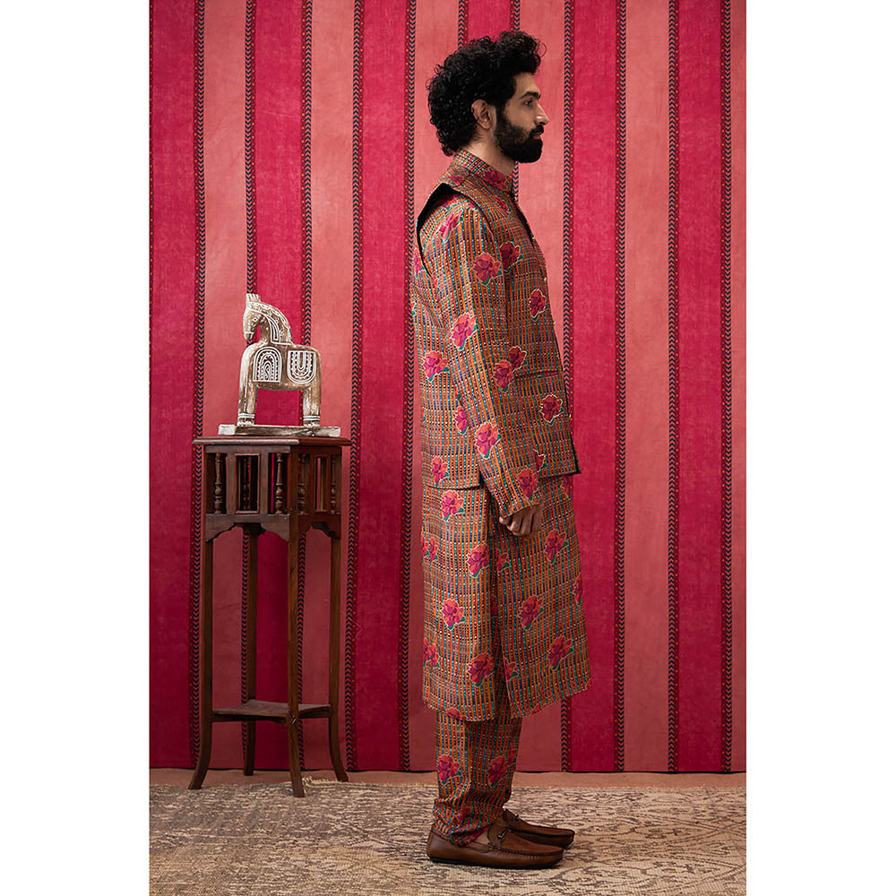 Soup by Sougat Paul Adah Embroidered Bundi with Kurta & Pant (Set of 3)