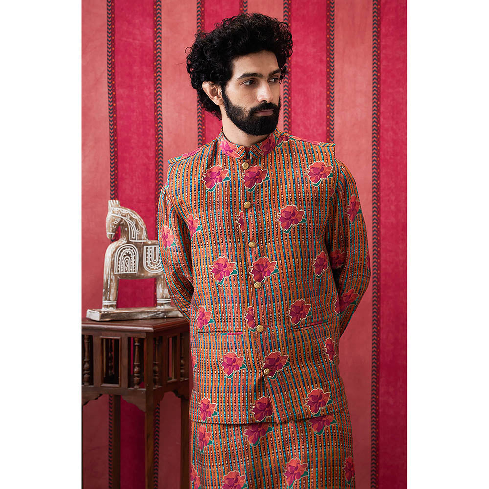 Soup by Sougat Paul Adah Embroidered Bundi with Kurta & Pant (Set of 3)