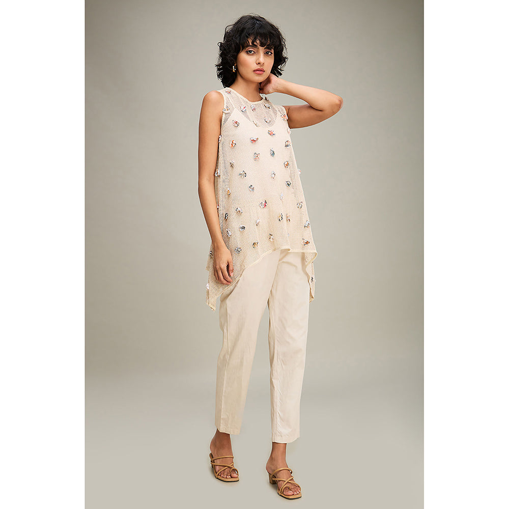 Soup by Sougat Paul Off White Conversational Embellished Co-Ord (Set of 3)