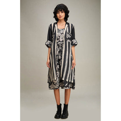 Soup by Sougat Paul Ahyana Printed Dress And Jacket (Set of 2)
