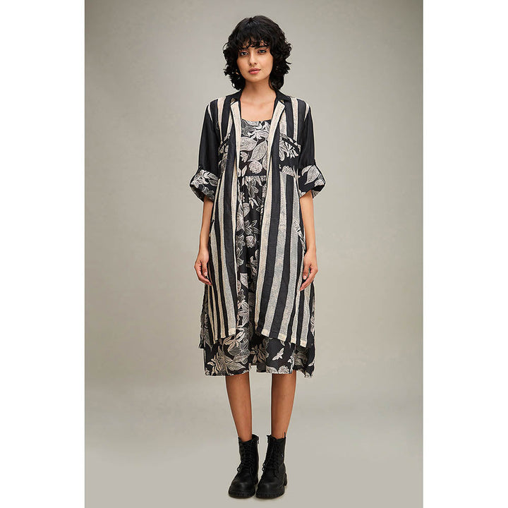 Soup by Sougat Paul Ahyana Printed Dress And Jacket (Set of 2)