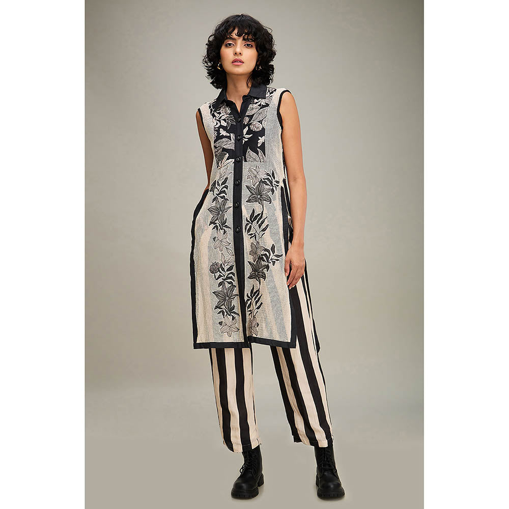 Soup by Sougat Paul Ahyana Applique Kurta and Pant (Set of 2)