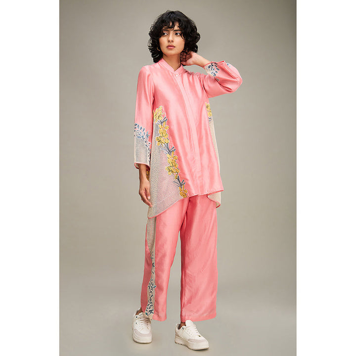 Soup by Sougat Paul Pink Zinnia Applique Co-Ord (Set of 2)