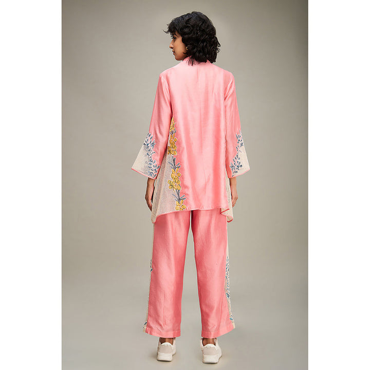 Soup by Sougat Paul Pink Zinnia Applique Co-Ord (Set of 2)