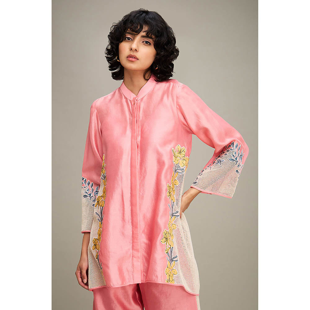 Soup by Sougat Paul Pink Zinnia Applique Co-Ord (Set of 2)