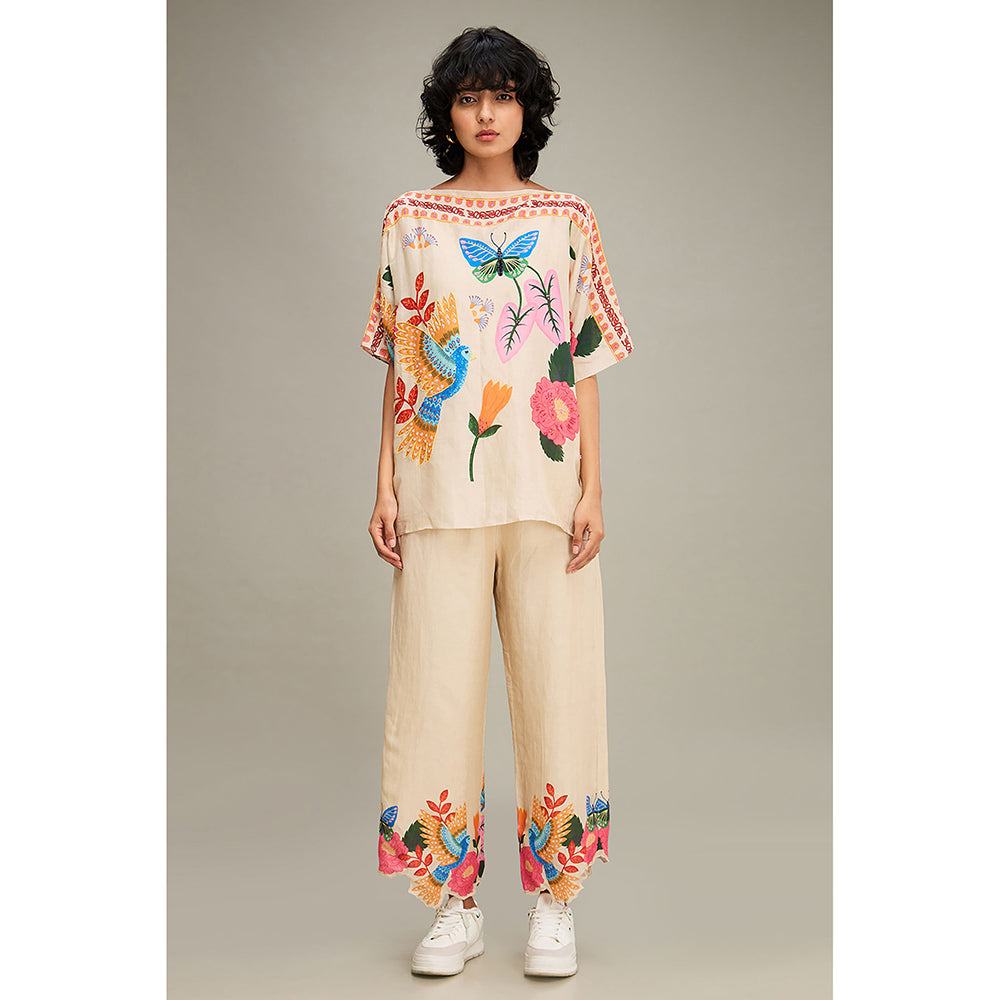 Soup by Sougat Paul Avian Canopy Kimono Co-Ord (Set of 2)