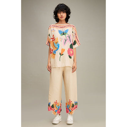 Soup by Sougat Paul Avian Canopy Kimono Co-Ord (Set of 2)