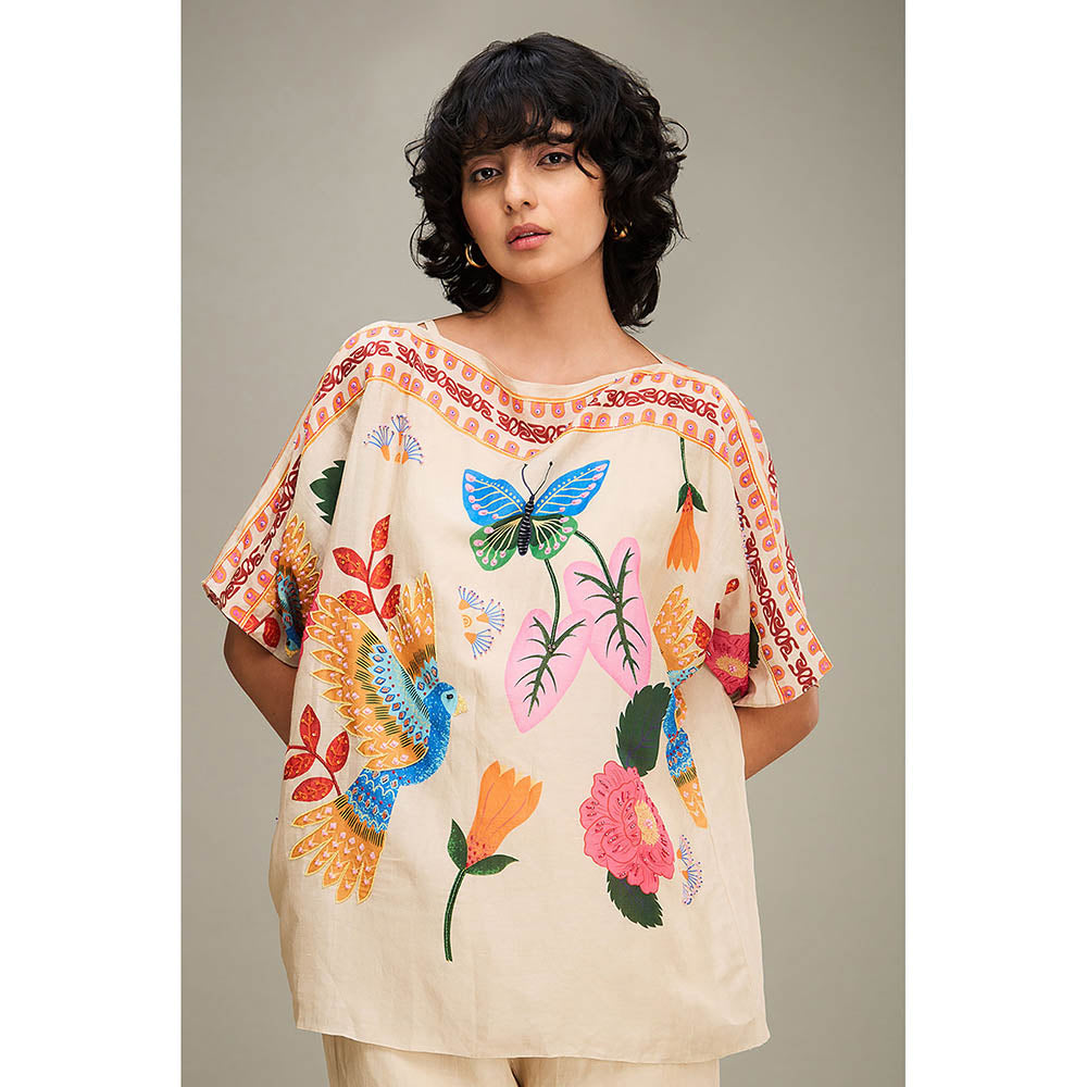 Soup by Sougat Paul Avian Canopy Kimono Co-Ord (Set of 2)