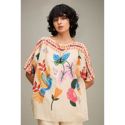 Soup by Sougat Paul Avian Canopy Kimono Co-Ord (Set of 2)