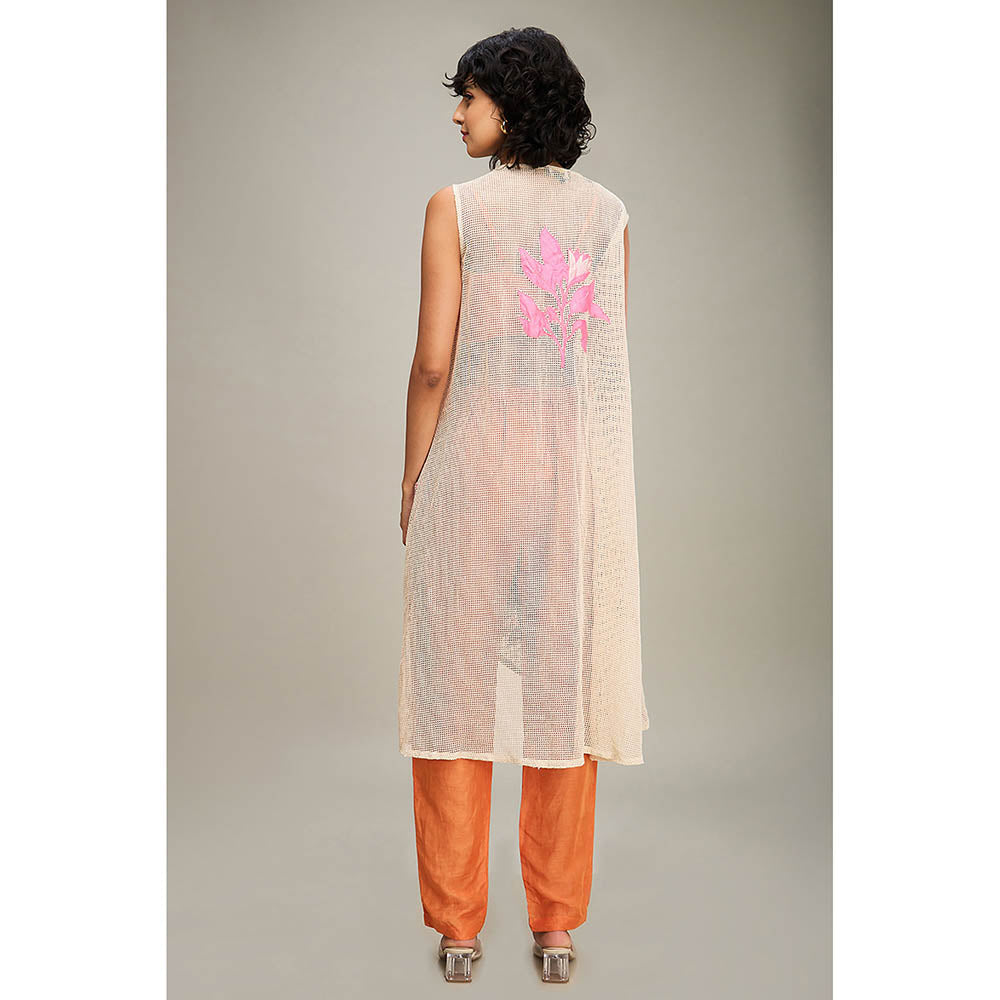 Soup by Sougat Paul Orange Zinnia Applique Co-Ord (Set of 3)