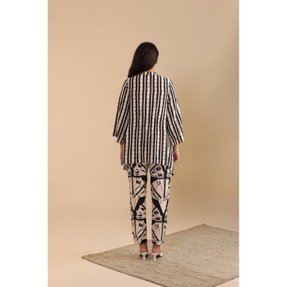 Soup by Sougat Paul Black Naqsh Embellished Shirt with Pant (Set of 2)