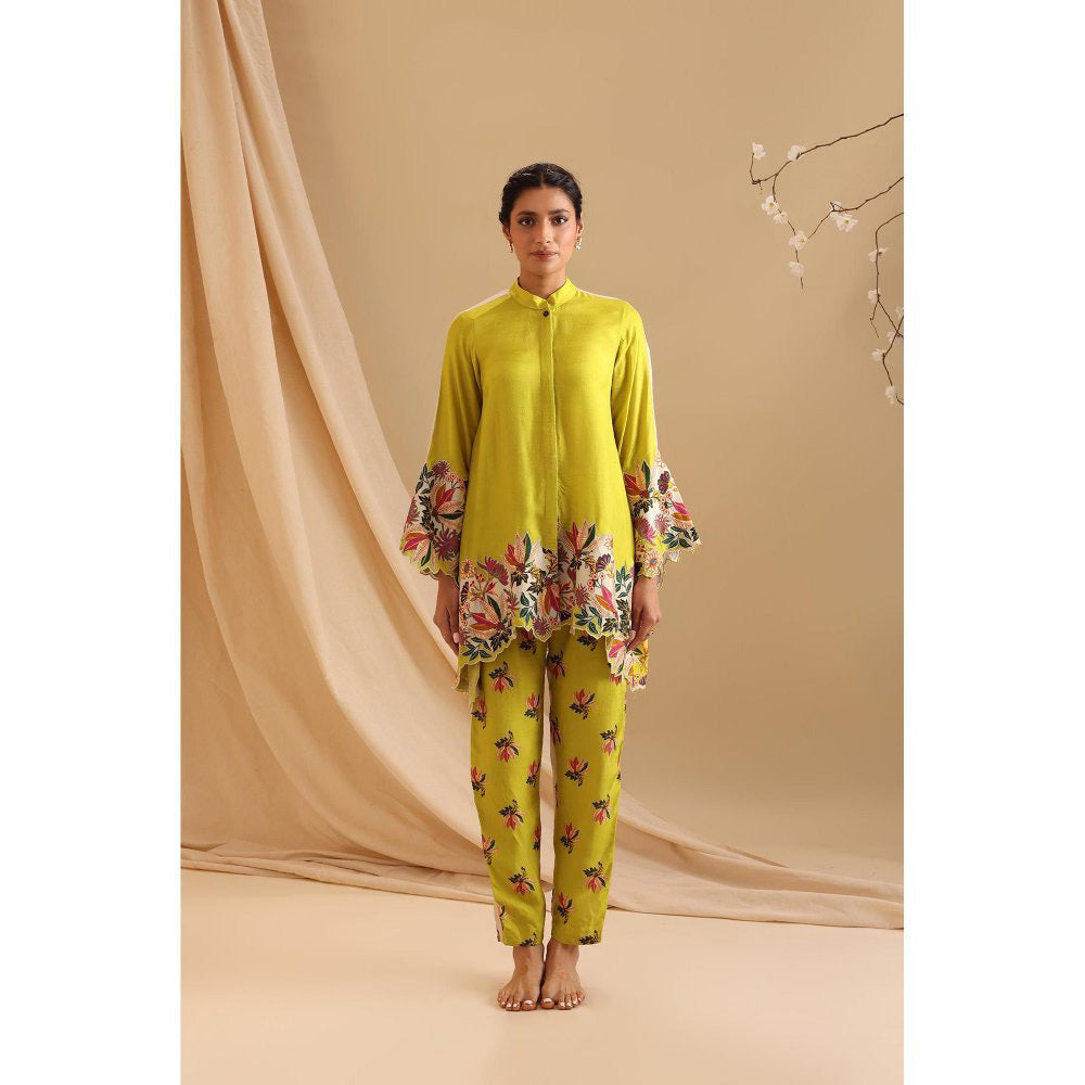 Soup by Sougat Paul Yellow Aarani Embroidered Co-Ord (Set of 2)