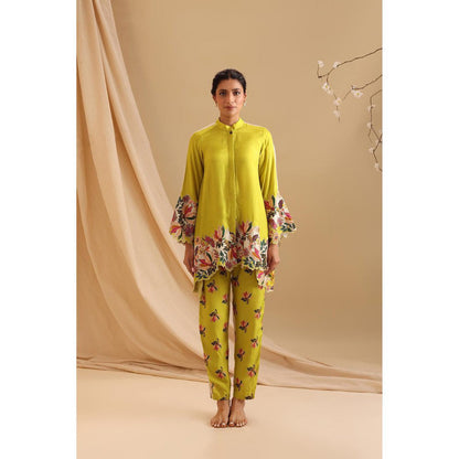 Soup by Sougat Paul Yellow Aarani Embroidered Co-Ord (Set of 2)