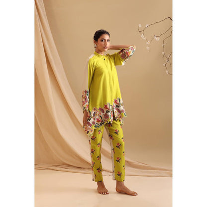 Soup by Sougat Paul Yellow Aarani Embroidered Co-Ord (Set of 2)