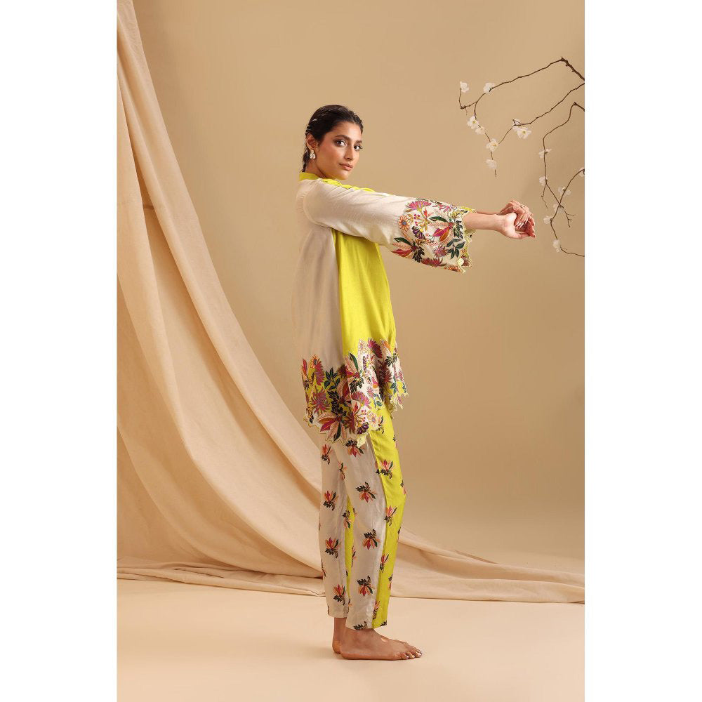 Soup by Sougat Paul Yellow Aarani Embroidered Co-Ord (Set of 2)