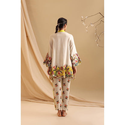 Soup by Sougat Paul Yellow Aarani Embroidered Co-Ord (Set of 2)