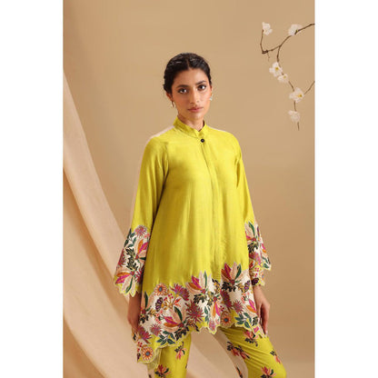 Soup by Sougat Paul Yellow Aarani Embroidered Co-Ord (Set of 2)