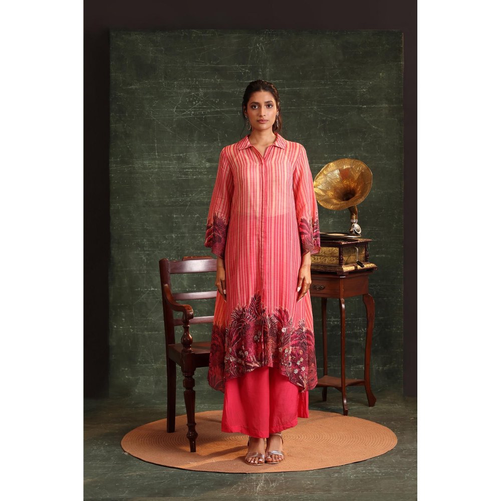 Soup by Sougat Paul Pink Kaira Embellished Kurta with Palazzo (Set of 2)