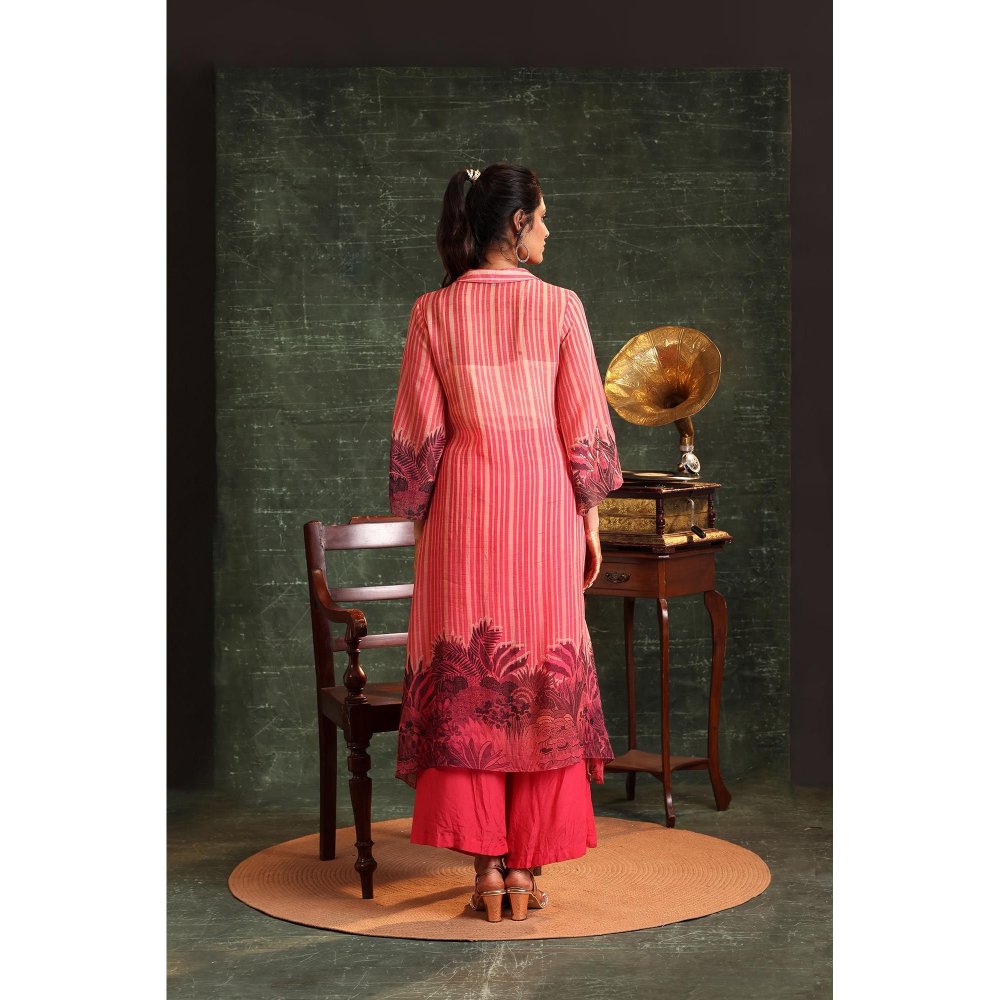 Soup by Sougat Paul Pink Kaira Embellished Kurta with Palazzo (Set of 2)