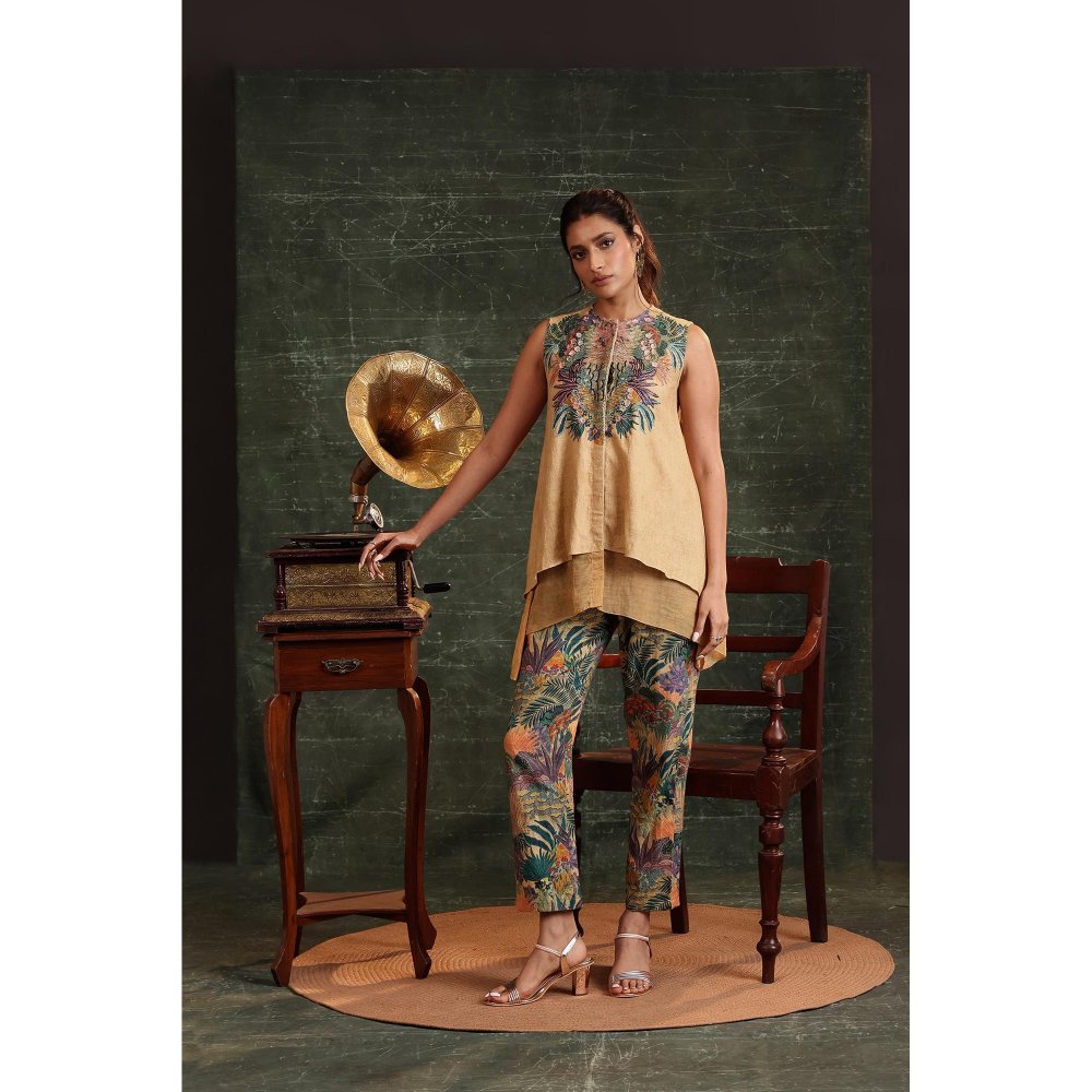 Soup by Sougat Paul Beige Kaira Embellished Co-Ord (Set of 3)