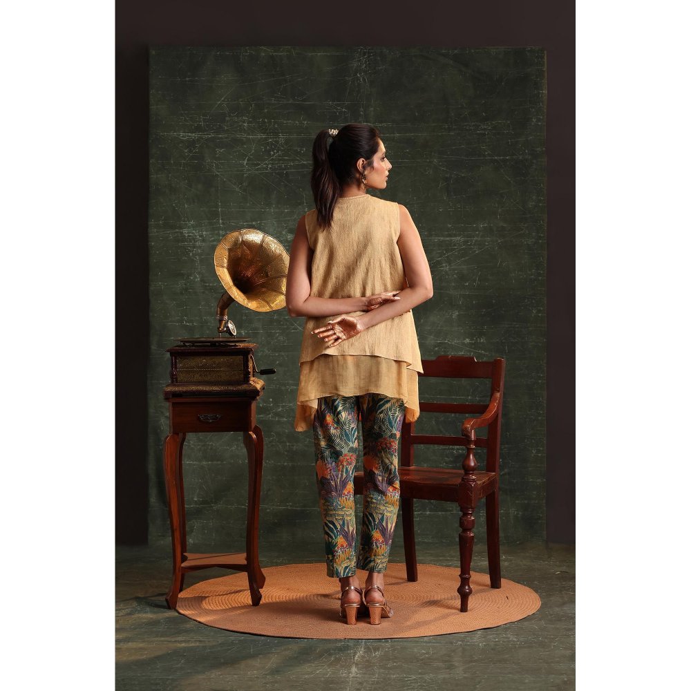 Soup by Sougat Paul Beige Kaira Embellished Co-Ord (Set of 3)