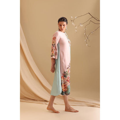 Soup by Sougat Paul Blue Aarani Colour Block Dress