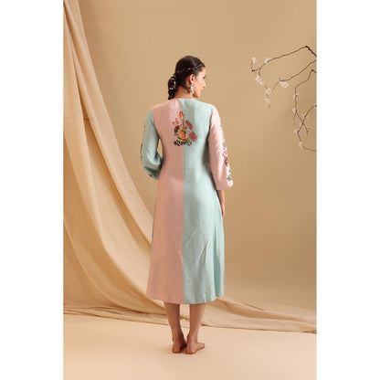 Soup by Sougat Paul Blue Aarani Colour Block Dress