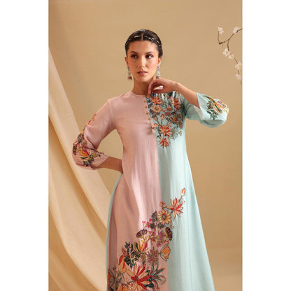 Soup by Sougat Paul Blue Aarani Colour Block Dress