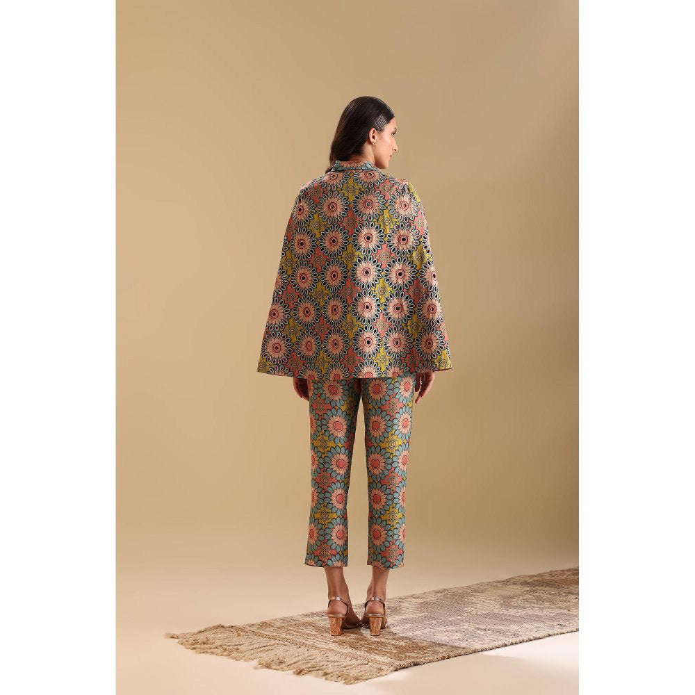 Soup by Sougat Paul Multicoloured Eraya Embellished Attached Blazer with Pant (Set of 2)